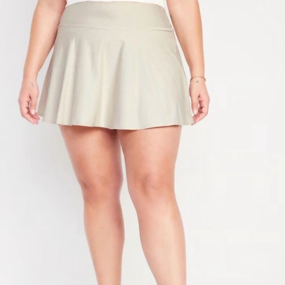 NWT Old Navy Oatmeal Mini High waisted Skirt Stretchy Attached Under-short 2X